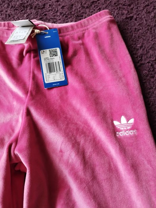 Spodnie adidas welurowe 164 dziewczynka