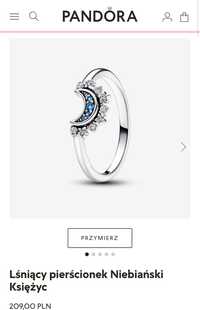 Nowy srebrny pierścionek Pandora Ksuężyc rozmiar 54