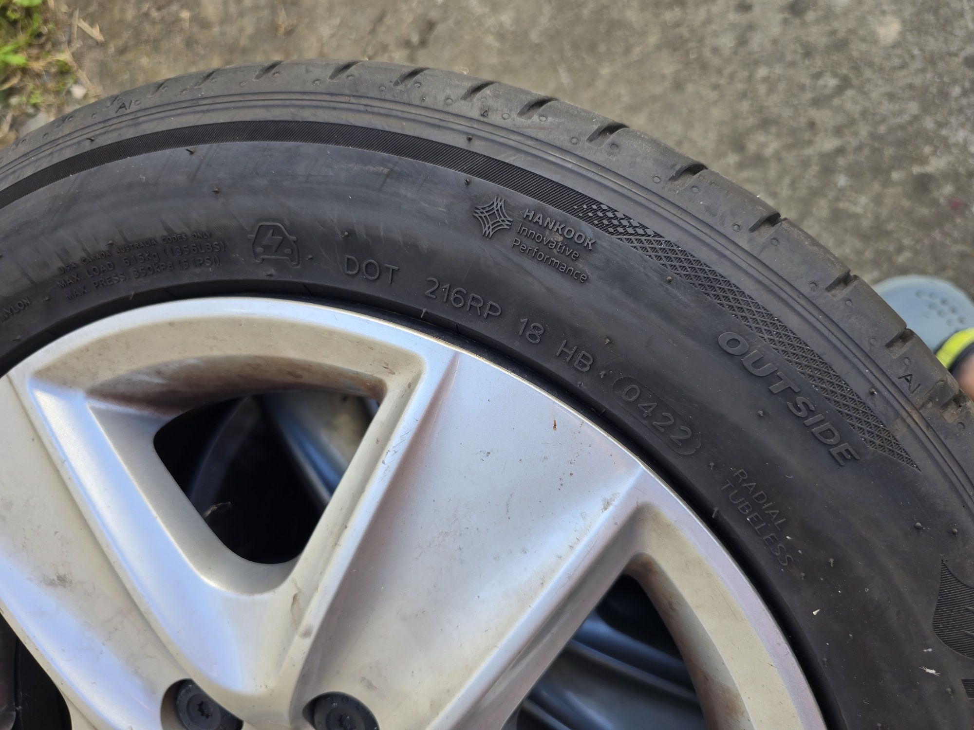 hankook ventus prime 205/55/16 koła z  oponami- felgi strukturalne