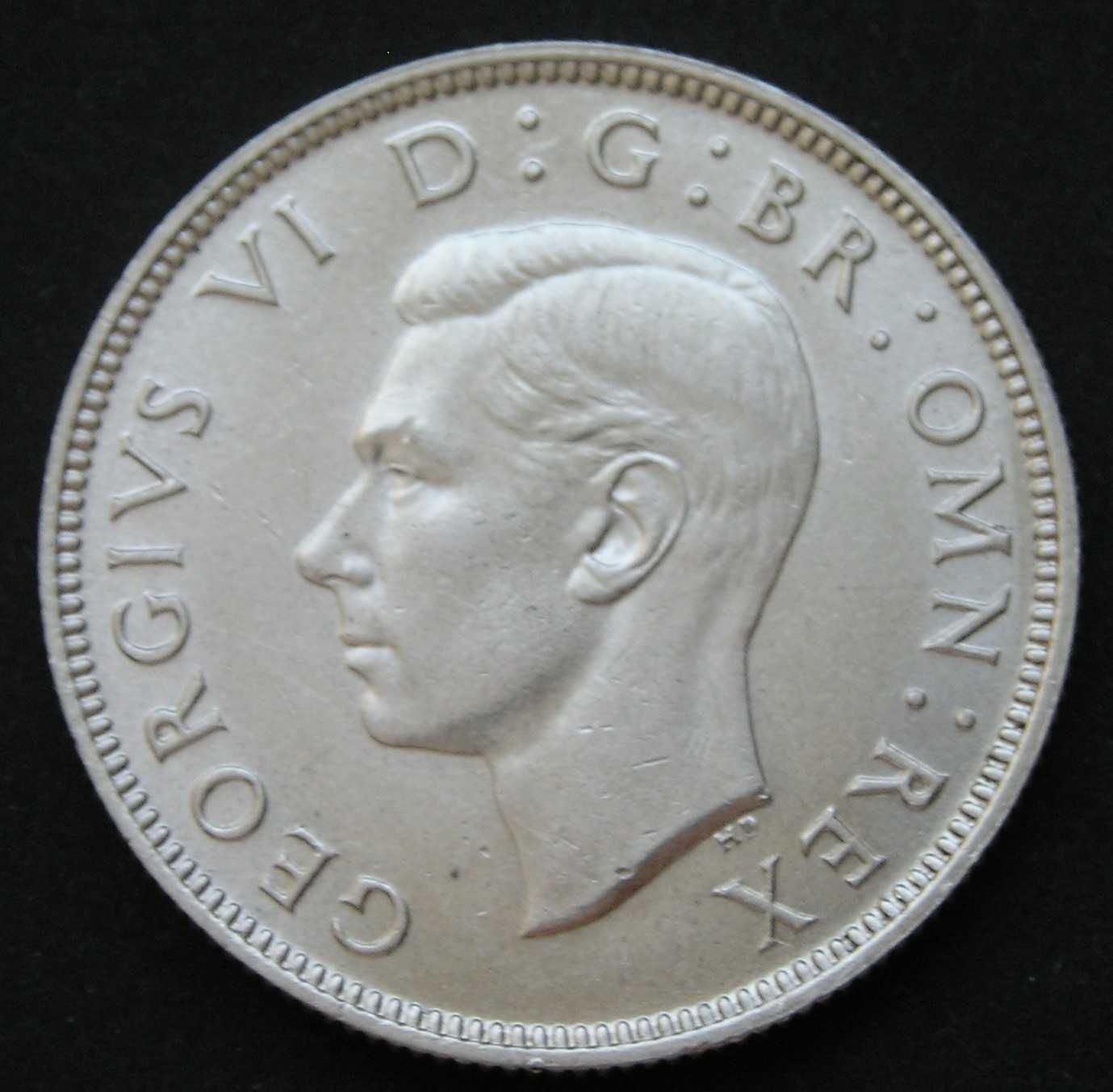 Wielka Brytania 2 shilling 1937 - król Jerzy VI - srebro - stan 1 -