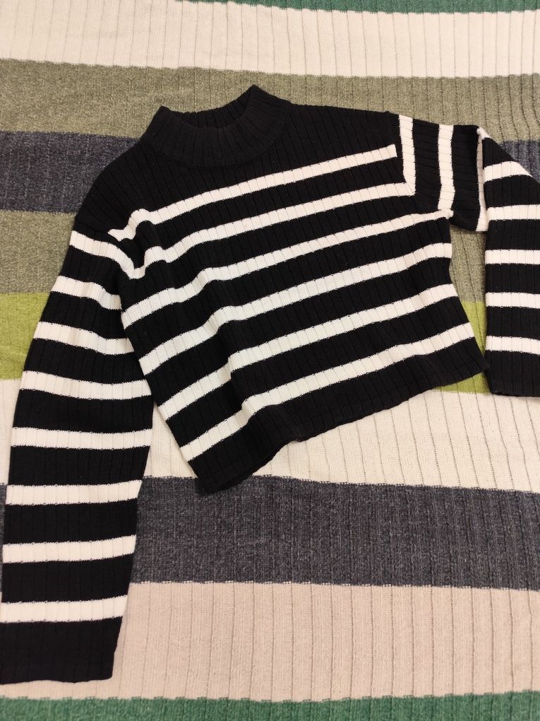 Sweter H&M czarno-biały