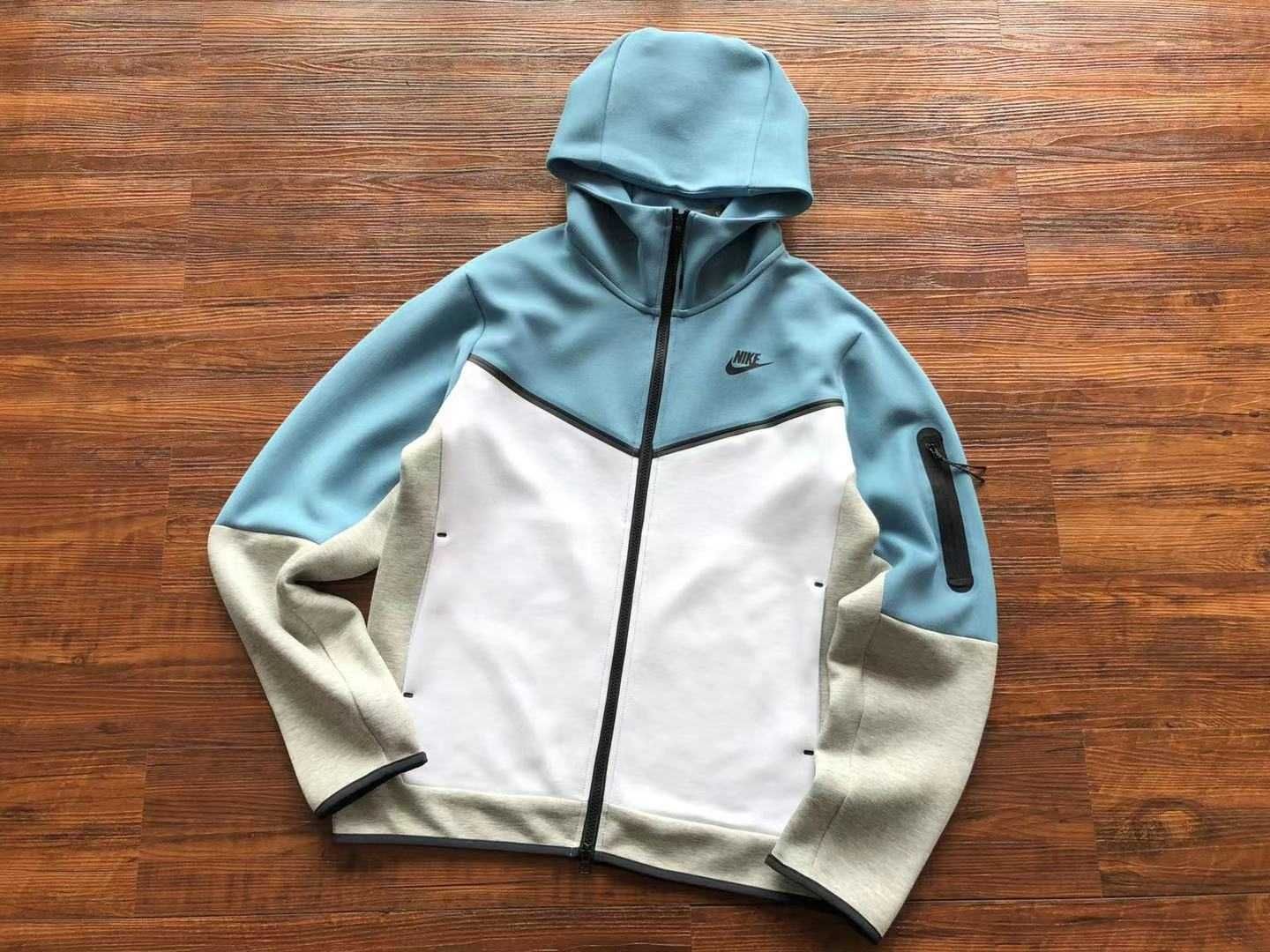 Зіп худі Nike tech fleece біло голубий найк теч фліс S-XL