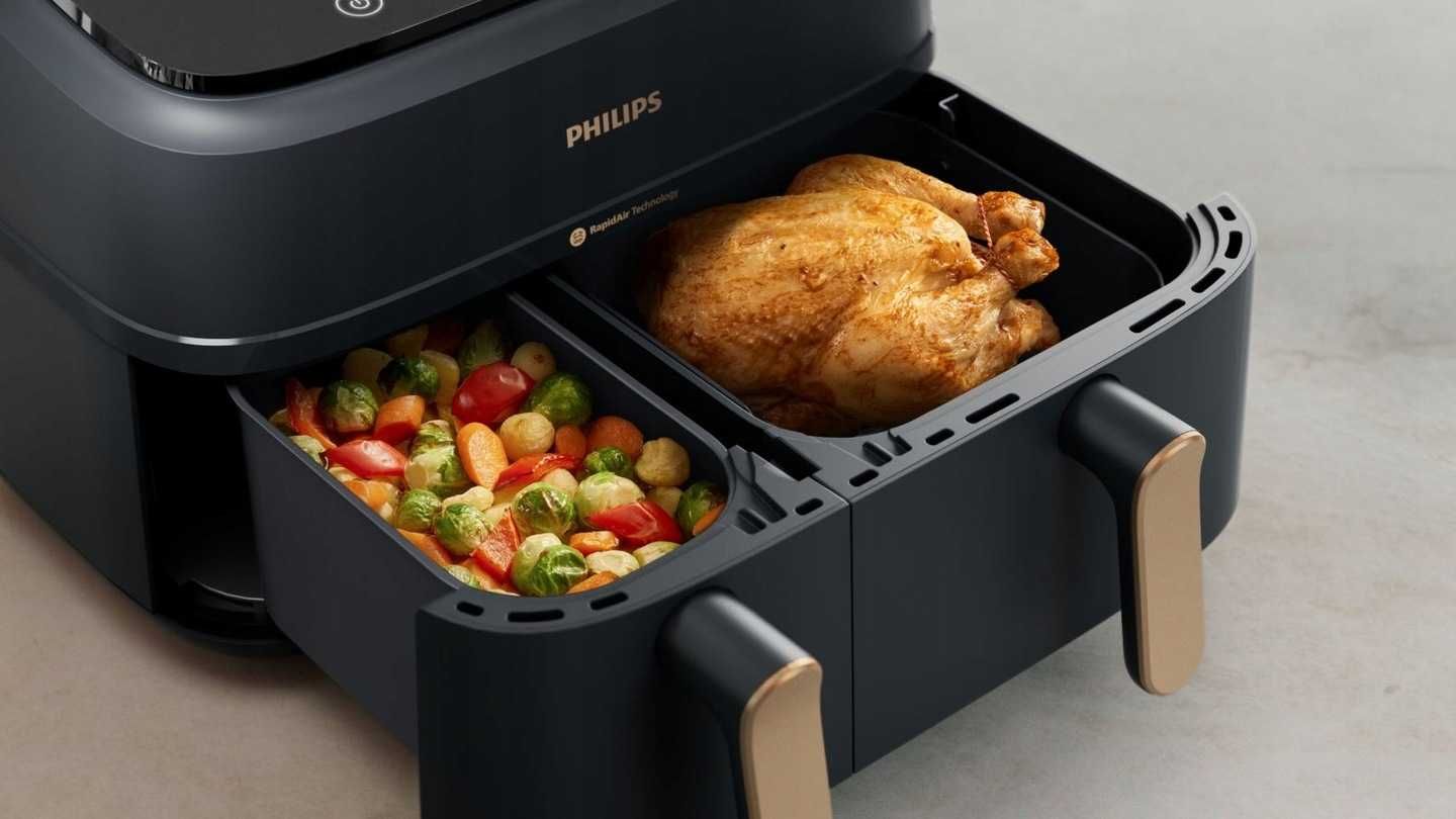 Dwukomorowa frytkownica beztłuszczowa airfryer Philips Ovi 9L 2750W