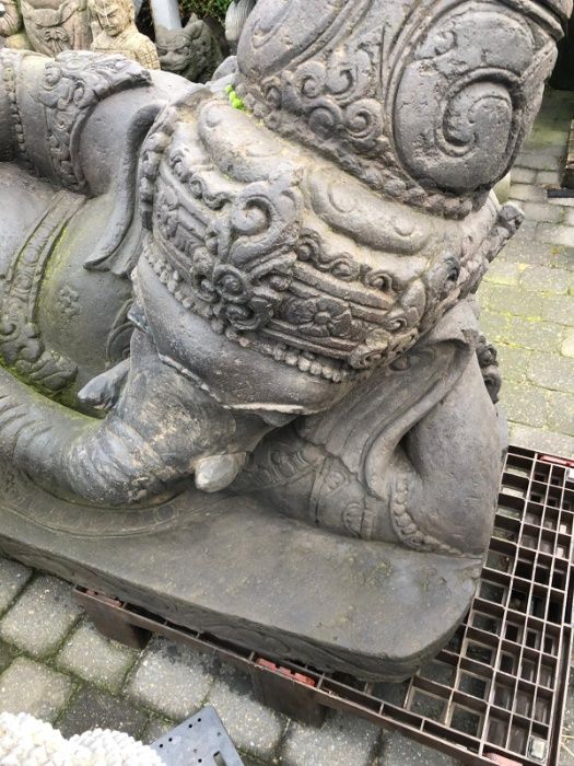 Ganesha, Ganpati, Ganeśa imponująca rzeźba z kamienia lawy 220cm