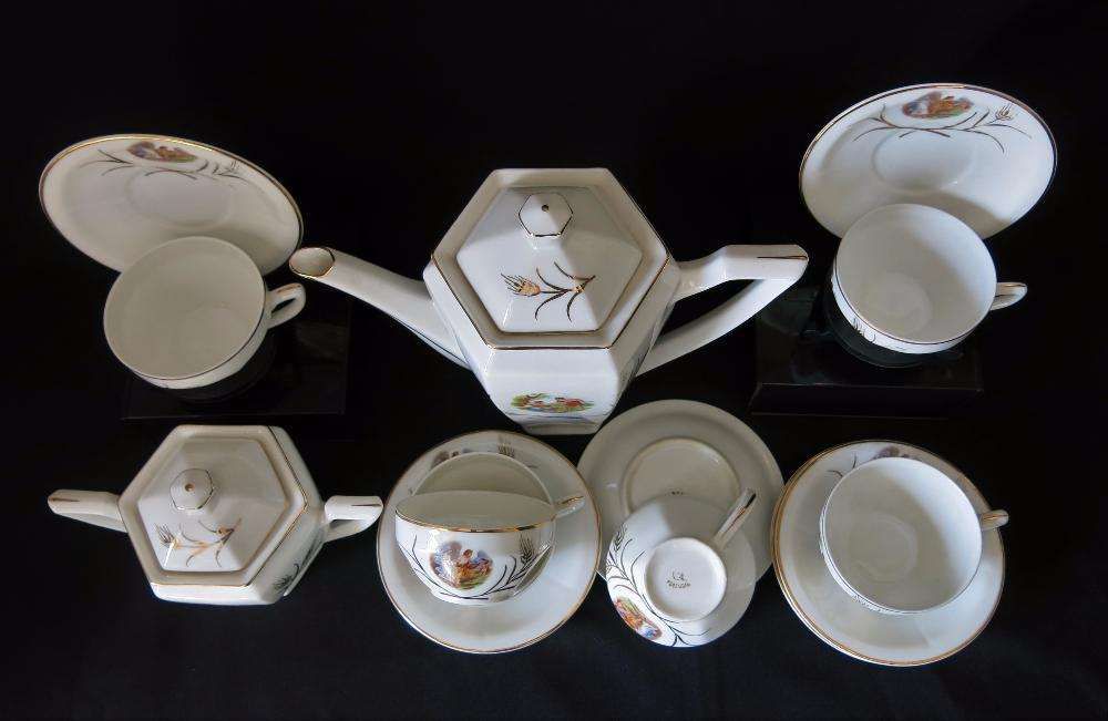 Serviço de café para 6 pessoas - Porcelana Vista Alegre Art Deco