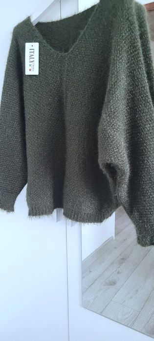 Sweterek oliwka 40-42 10% wełny