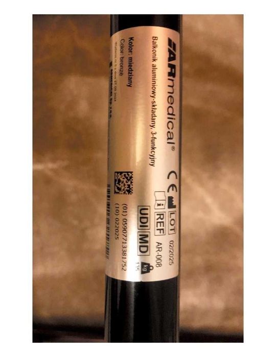 Balkonik aluminiowy, składany, 3-funkcyjny, kolor miedziany brąz