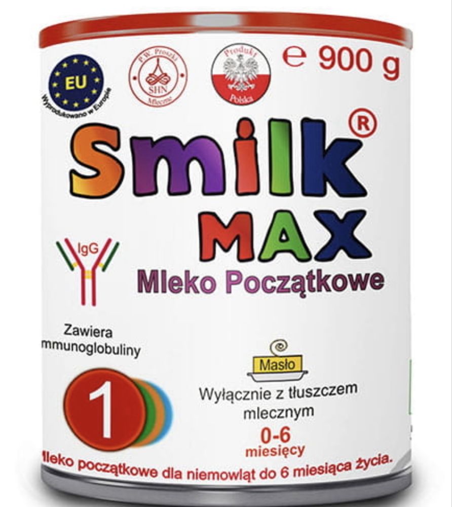 Smilk MAX 1 Mleko Modyfikowane Początkowe dla Niemowląt 900gx10