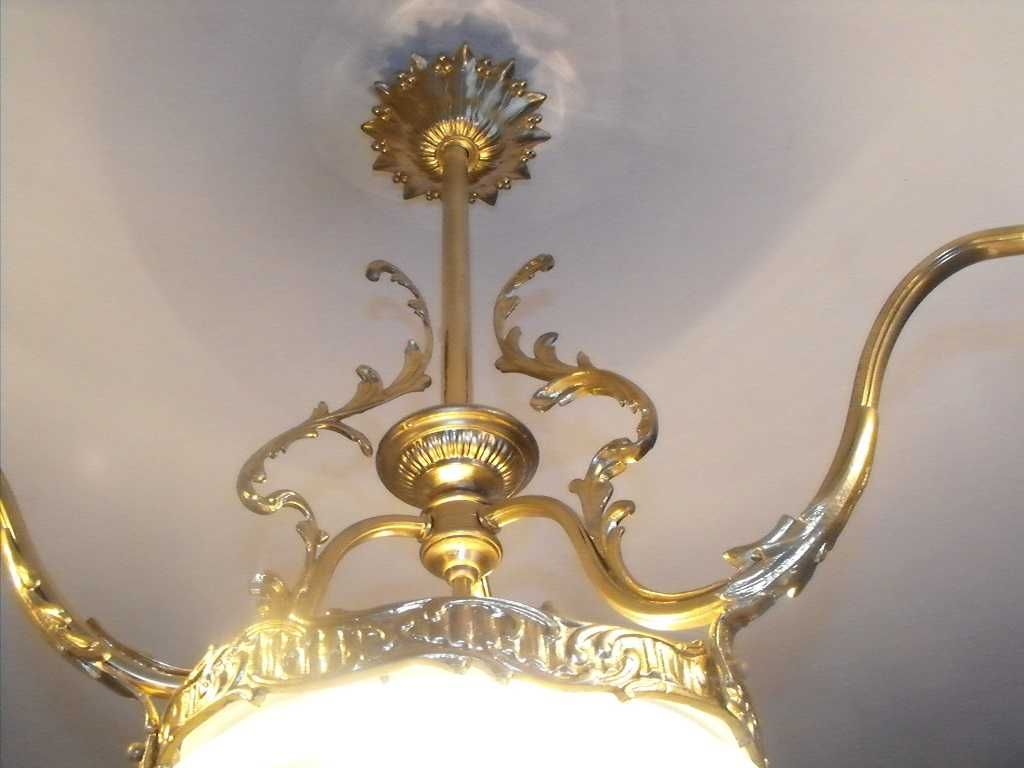 Secesyjny żyrandol/lampa z mosiądzu - kryształowa ampla Dostawa gratis