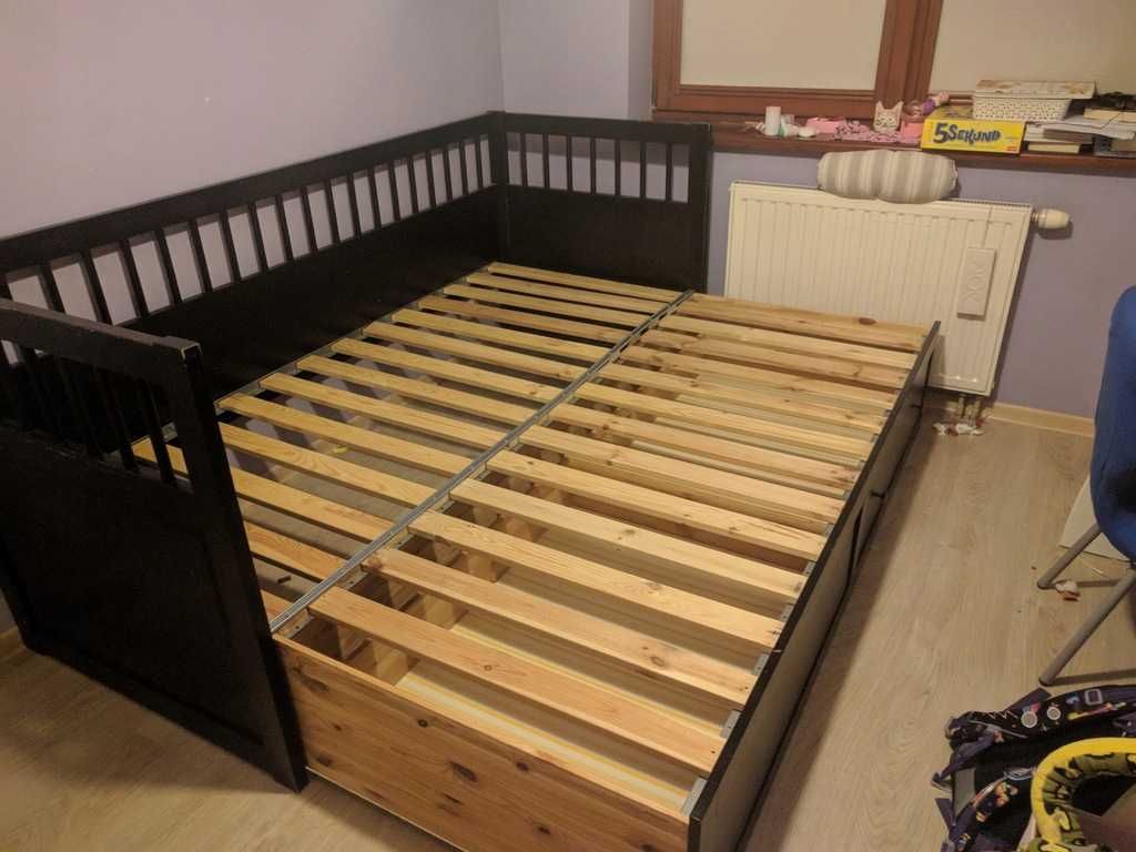 Łóżko składane leżanka IKEA Hemnes - czarnybrąz 160 x 200 lub 80 x 200