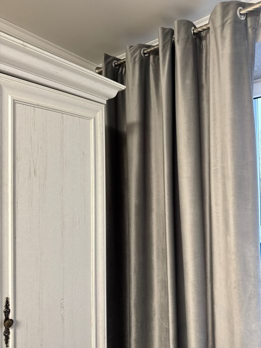 Комплект штор із тканини мікровелюр  колір молочний