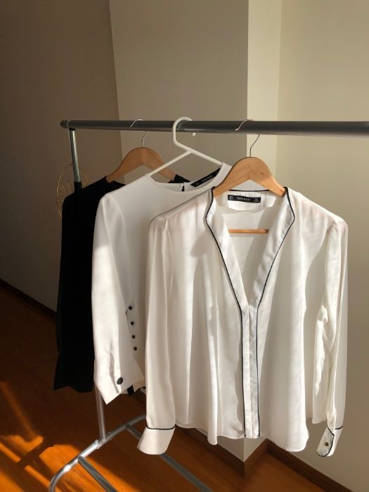 Blusas Zara em preto e branco