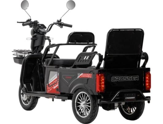 Електротрайк 3-місний Crosser TR-5 (1000W 72V 24AH) - Чорний