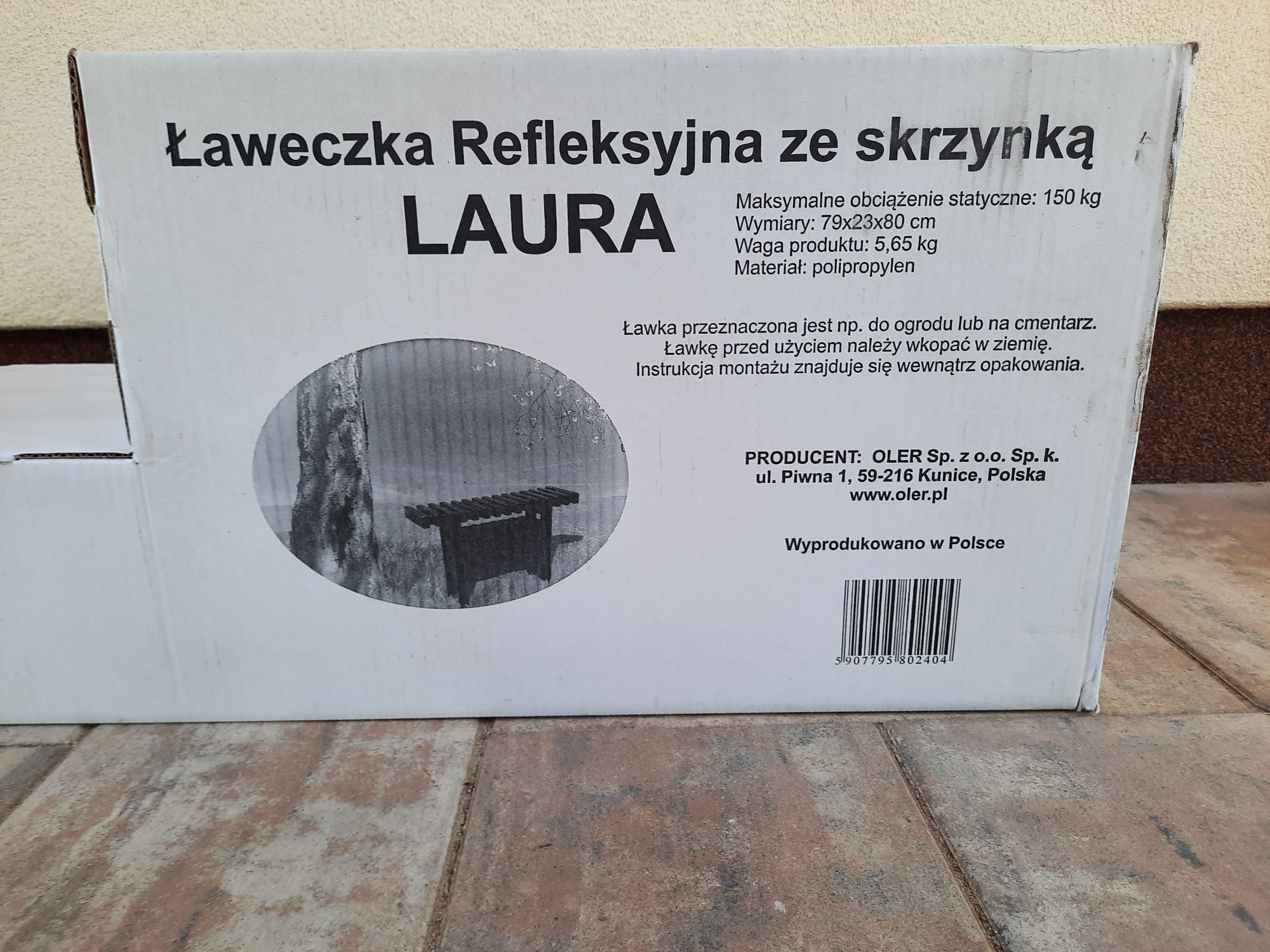 Ławka refleksyjna ze skrzynką Laura, na cmentarz !!!