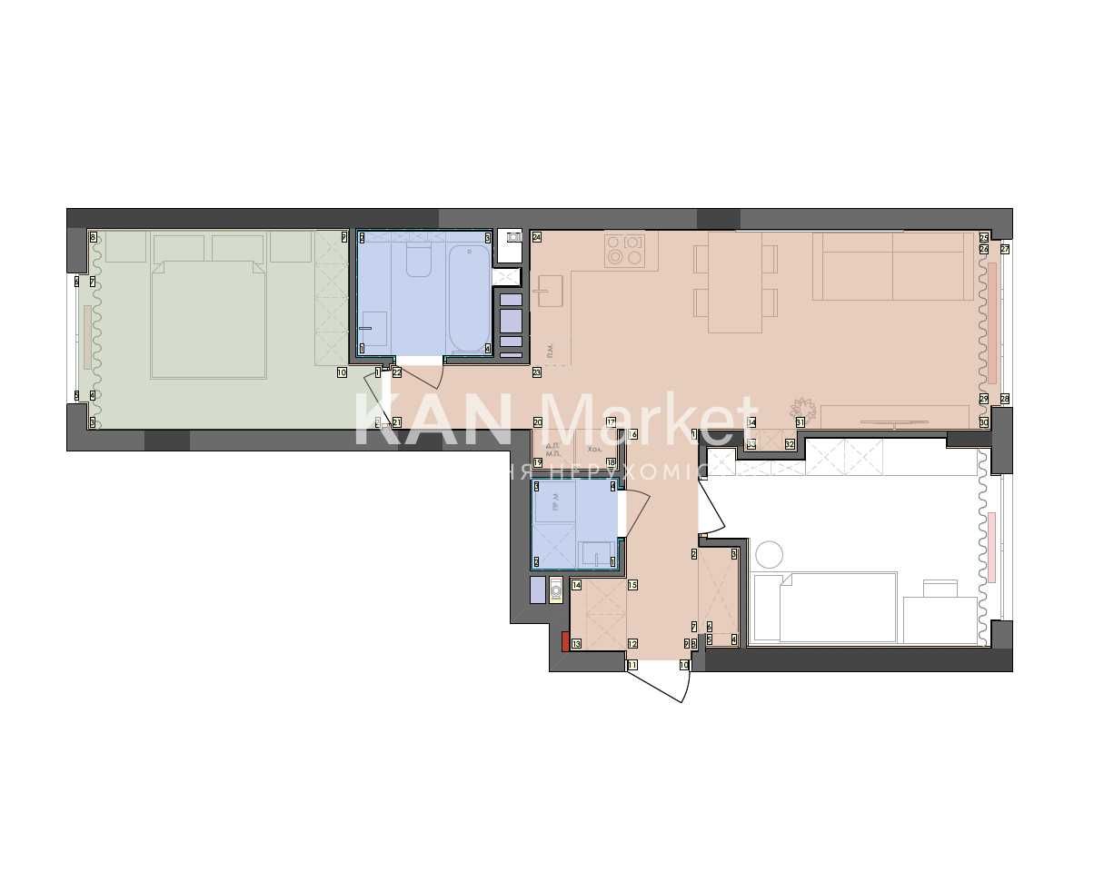 Продаж 2к квартири 58,9 м² у живому кварталі Файна Таун