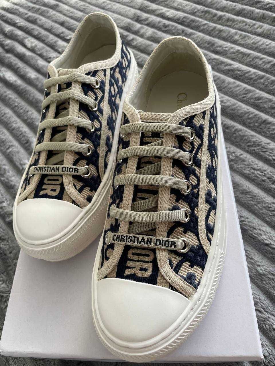 Жіночі кеди Dior (Діор) чорно-бежеві 36-37, 38 розмір (23,5-24 см)