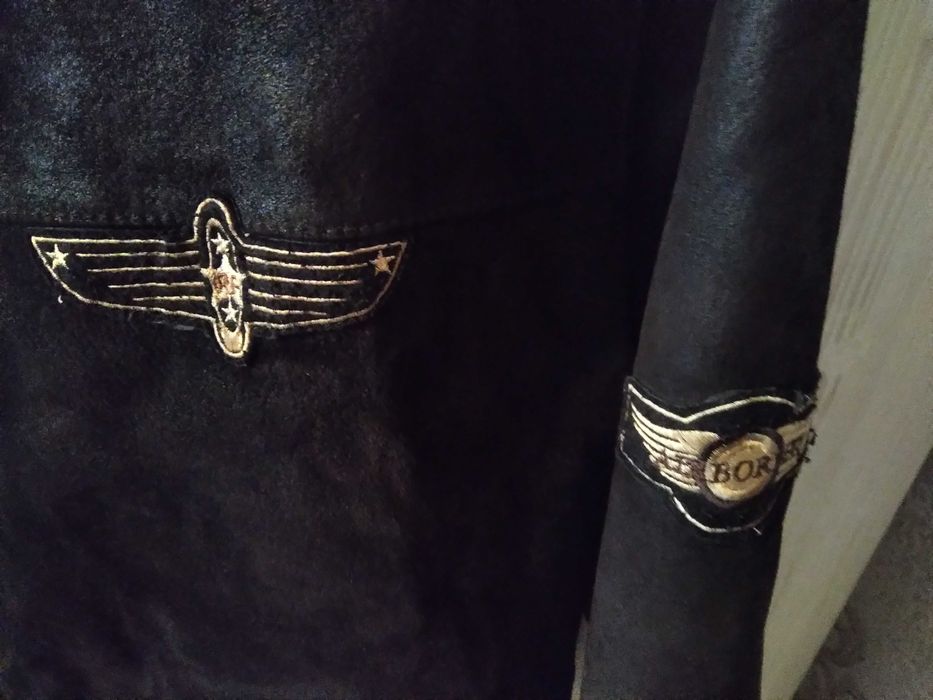 Мужская кож-замшевая куртка  флот вмс сша перл-гарбор
