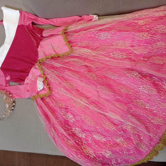 Sukienka strój przebranie księżniczka Aurora r.128-134