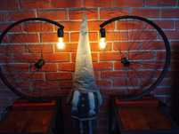 Lampka loft czarna z koła rowerowego