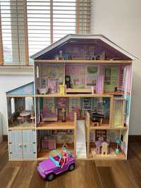 Domek dla lalek DUŻY Kid Kraft + GRATIS auto Barbie