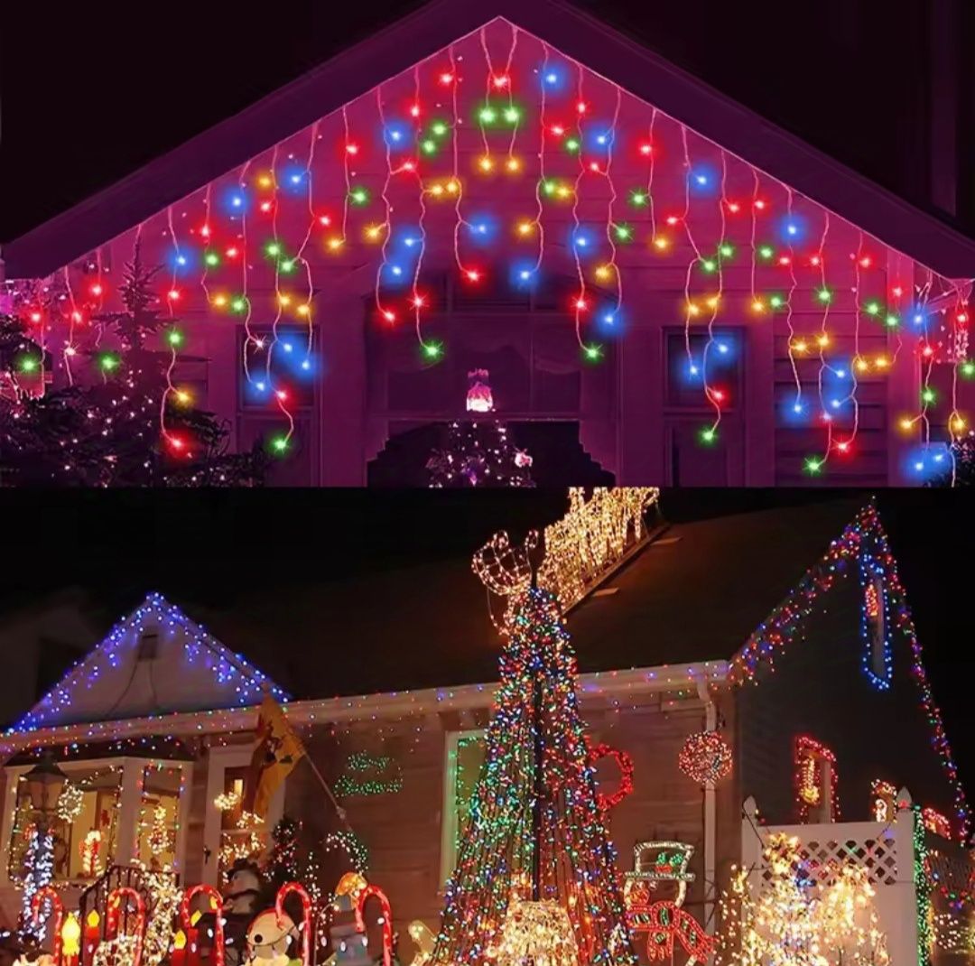 Cortina de luzes de natal