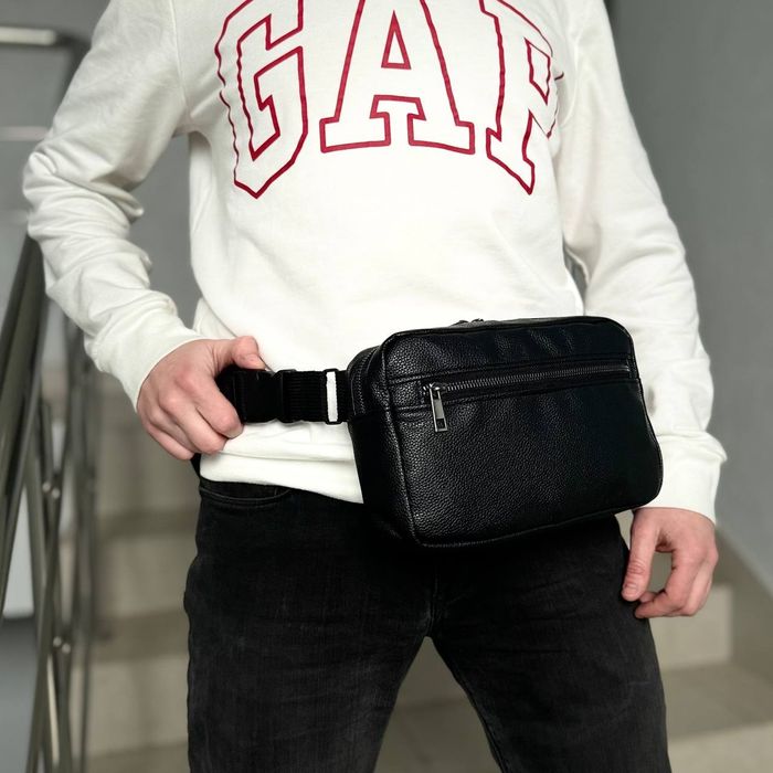 Сумка чорна через плече .Чоловіча барсетка,бананка