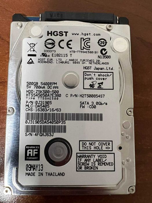 Продам Жесткий диск Hitachi (HGST) HDD:Z5K500 500GB