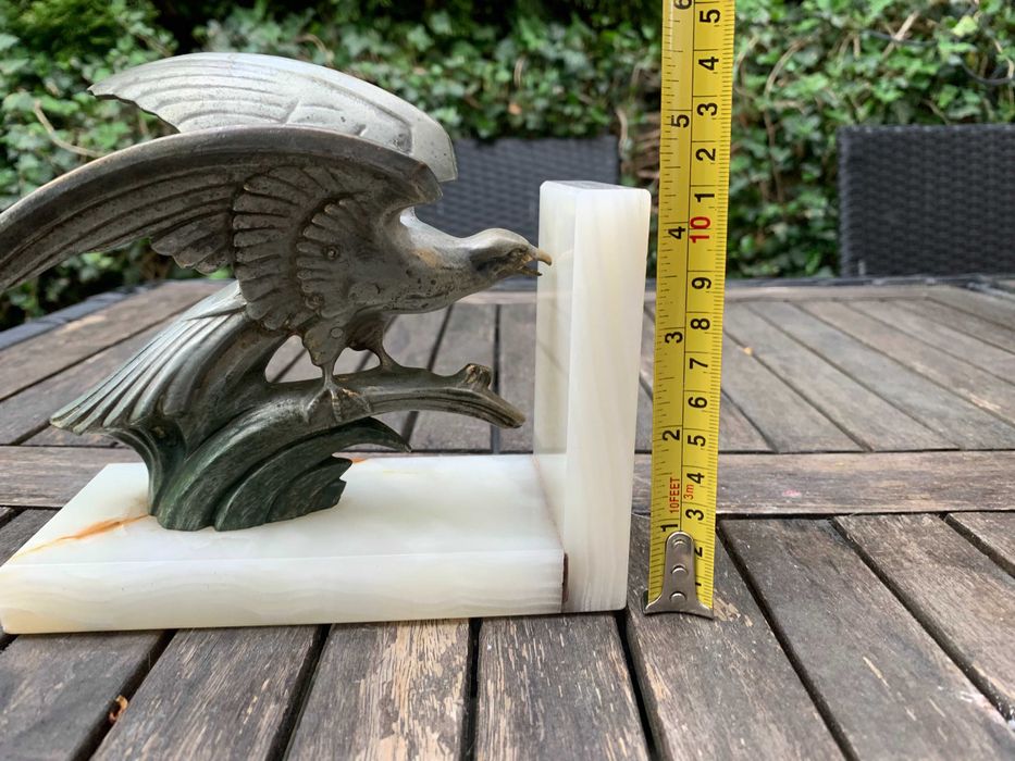 antyczna podpórka do książek, Art Deco, Francja i poł XXw , onyx, Vtg