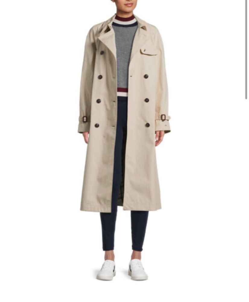 Tommy Hilfiger Peached Cotton Long Trench, тренч розмір М