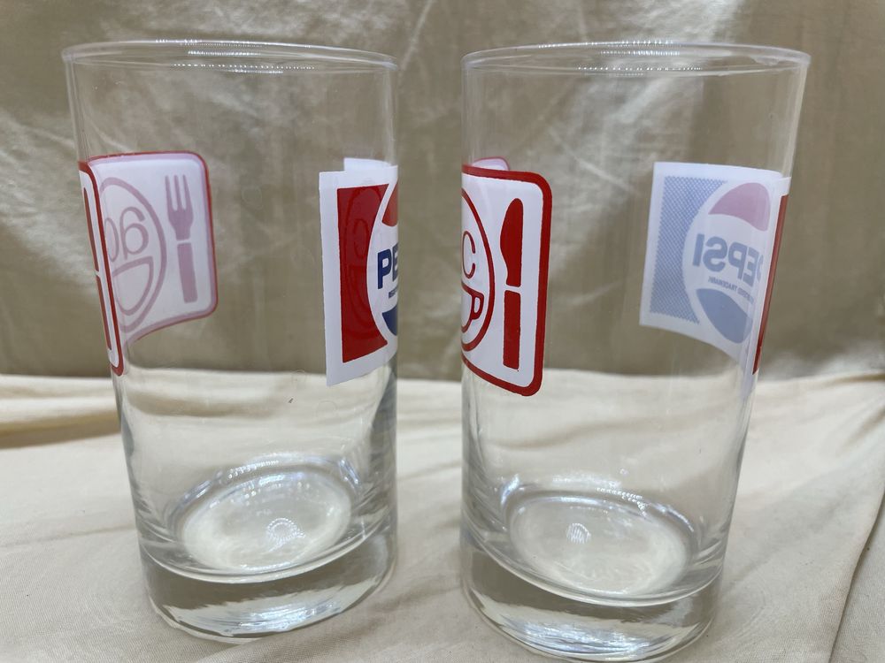 Набір з двох стаканів Pepsi вінтаж 1980ті ретро НОВІ
