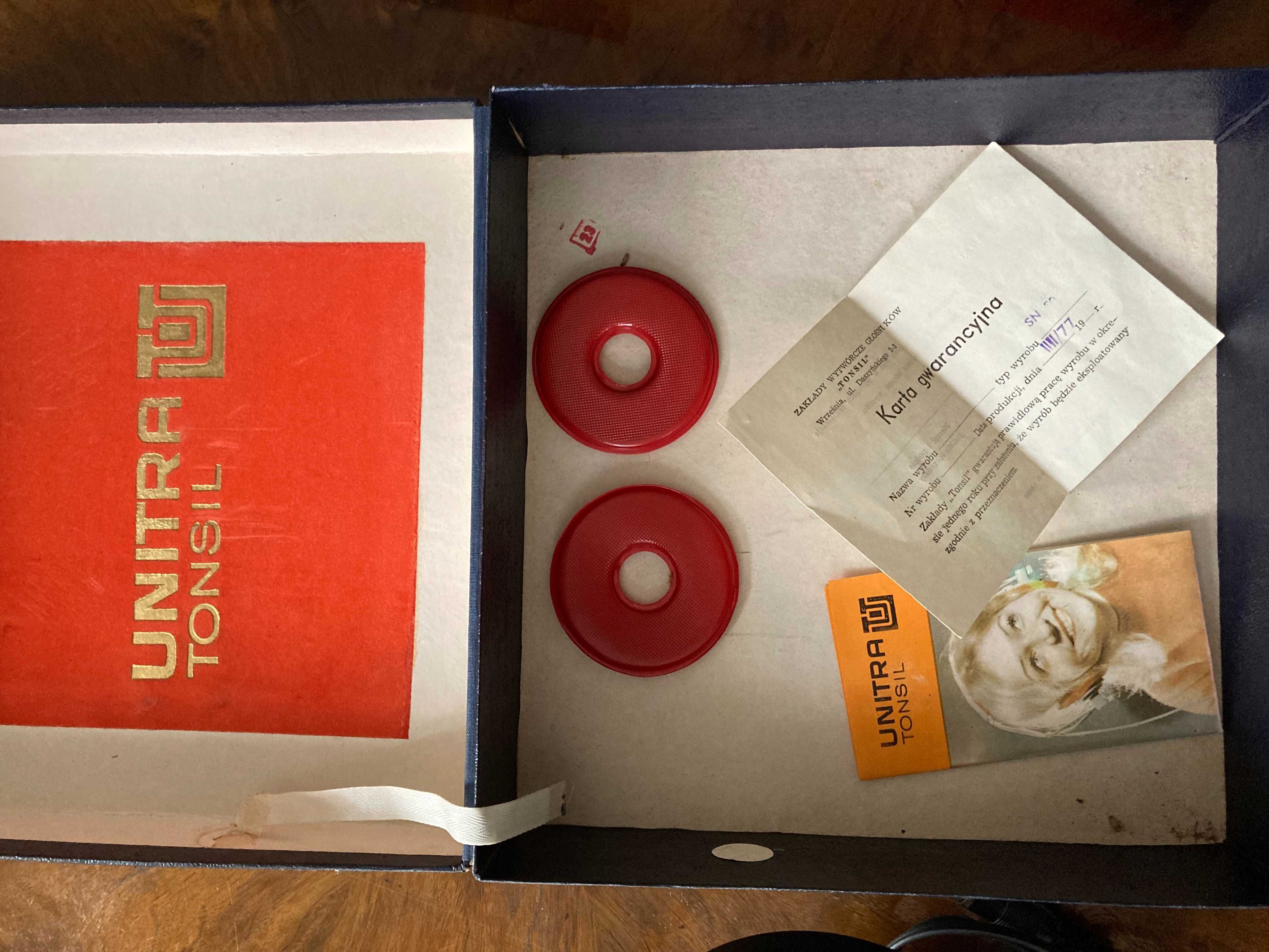 2x oryginalne słuchawki UNITRA TONSIL SN 50 z 1977 + pudełko