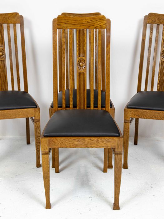 Nowe Krzesło Secesyjne Dębowe Replika Stylowe Dąb Secesja Art Nouveau