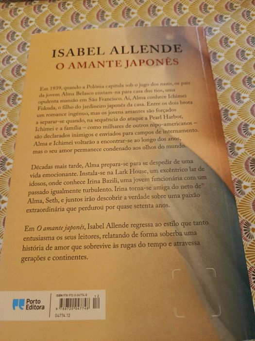 O amante japonês
de Isabel Allende