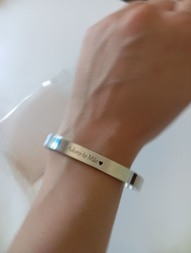 Pulseira mãe, em aço inoxidável