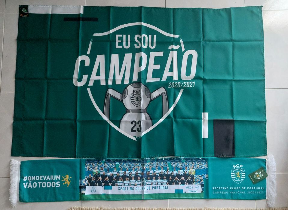 Bandeira + Cachecol do sporting campeăo Oficiais