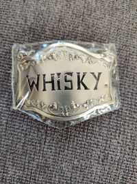 Rótulo em prata Whisky, novo, em caixa