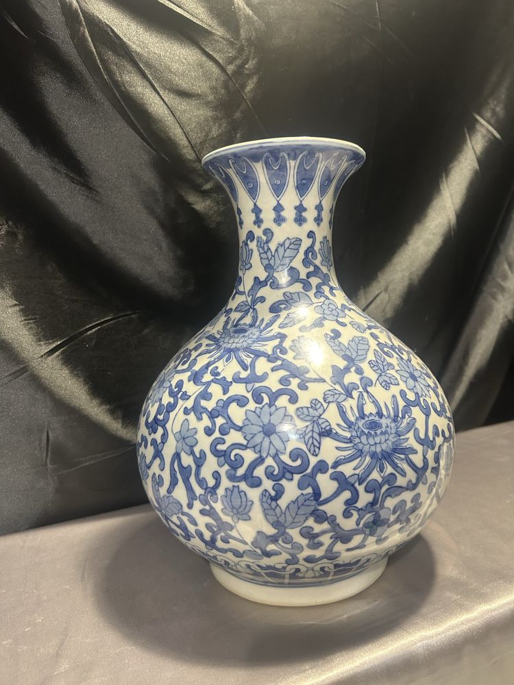 Porcelanowy dzban deko. blue and white Chińska porcelana eksportowa