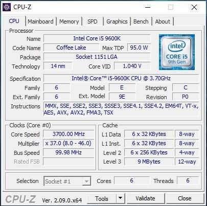 Комплект AsRock Z390M-ITX/ac + Intel Core i5-9600K + 2x8Gb DDR4