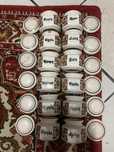 PRL 12 sztuk Ceramiczne pojemniki na przyprawy vintage