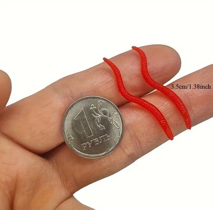 Isca De Pesca Realista De Verme Vermelho-Isca