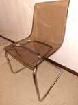 Conjunto de 6 cadeiras de sala acrílico e metal