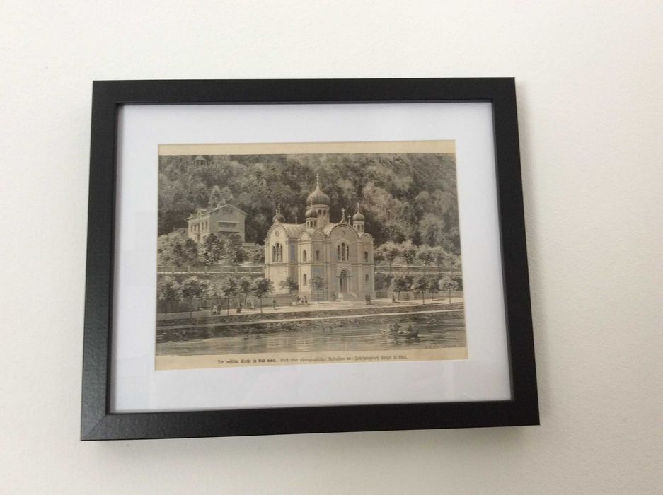 A Igreja Russa em Bad Ems ( Cidade na Alemanha ) - Litografia alemã