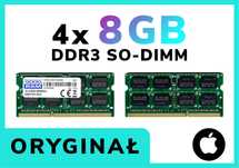 RAM 4 szt • • • 1x 8GB 1866Mhz DDR3 SO-DIMM → GoodRam • ORYGINAŁ APPLE