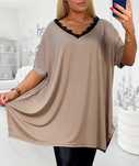 Bluzka, tunika, plus size,dekolt koronka, 50/52/54/56