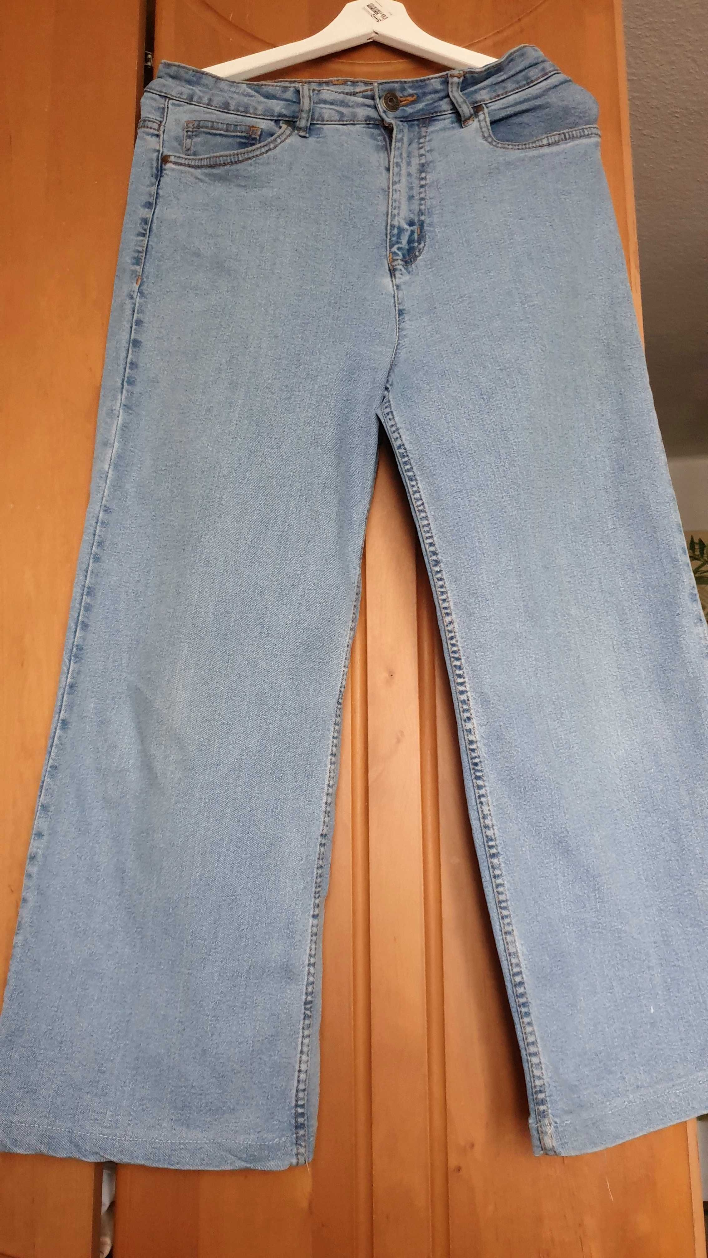 Damskie spodnie jeansy wysoki stan esmara szerokie