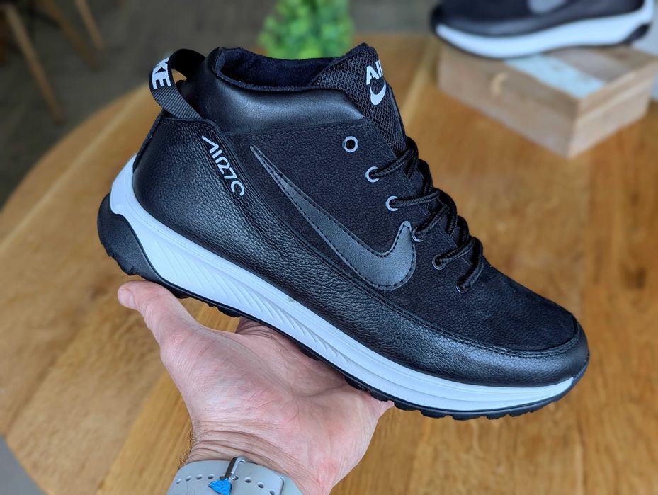 Зимові чоловічі Черевики кросівки Nike force ШКІРА топ якість ,теплі!!