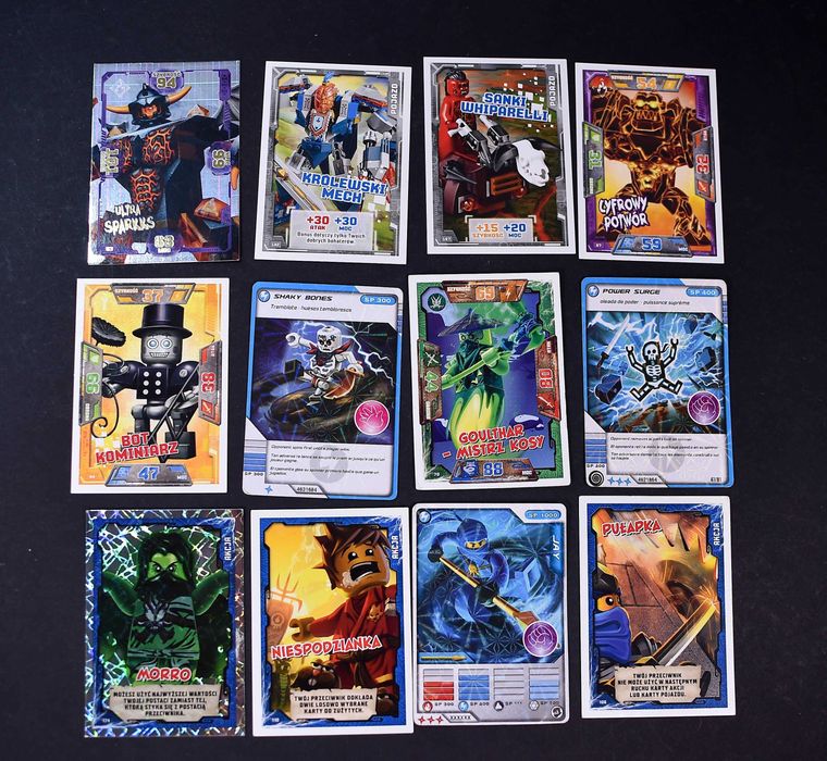 Karty Kolekcjonerskie #Lego Nexo Knights + Ninjago 11 sztuk.