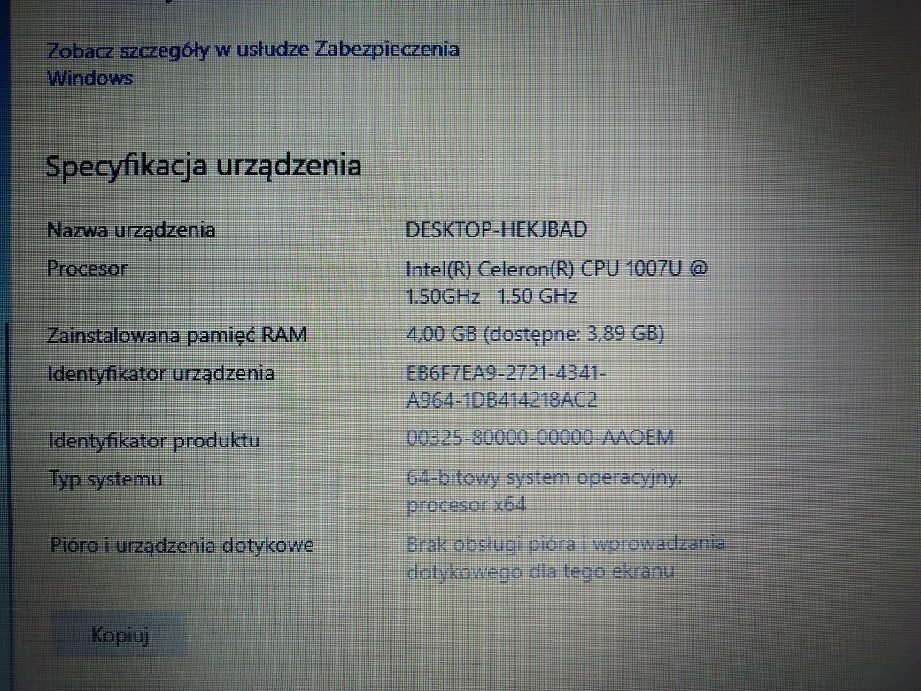 Laptop Asus x502C 15,6" Win 10