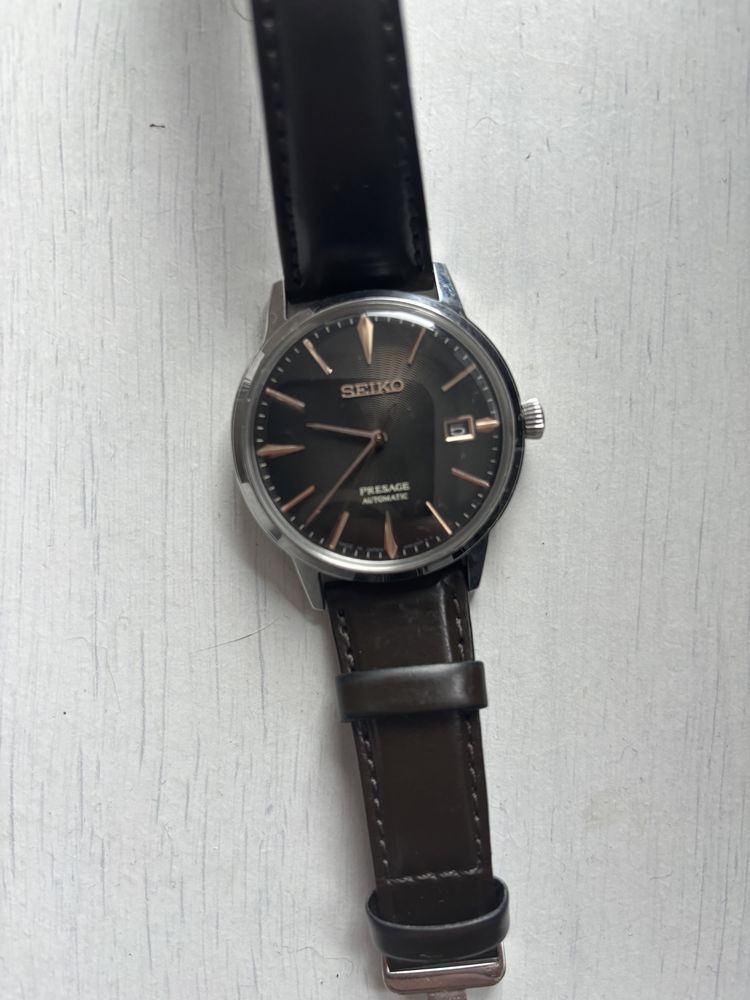 Klasyczny zegarek męski Seiko Presage – SRPJ17J1 na skórzanym pasku