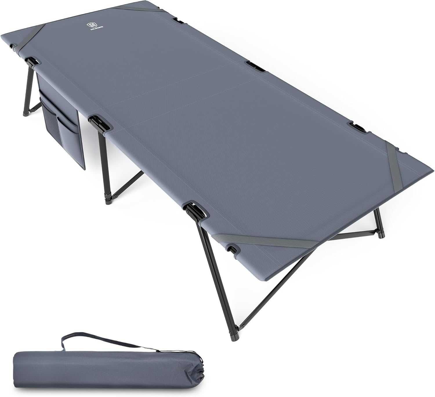 Łóżko kempingowe 200 kg | Składane, aluminiowe, z torbą